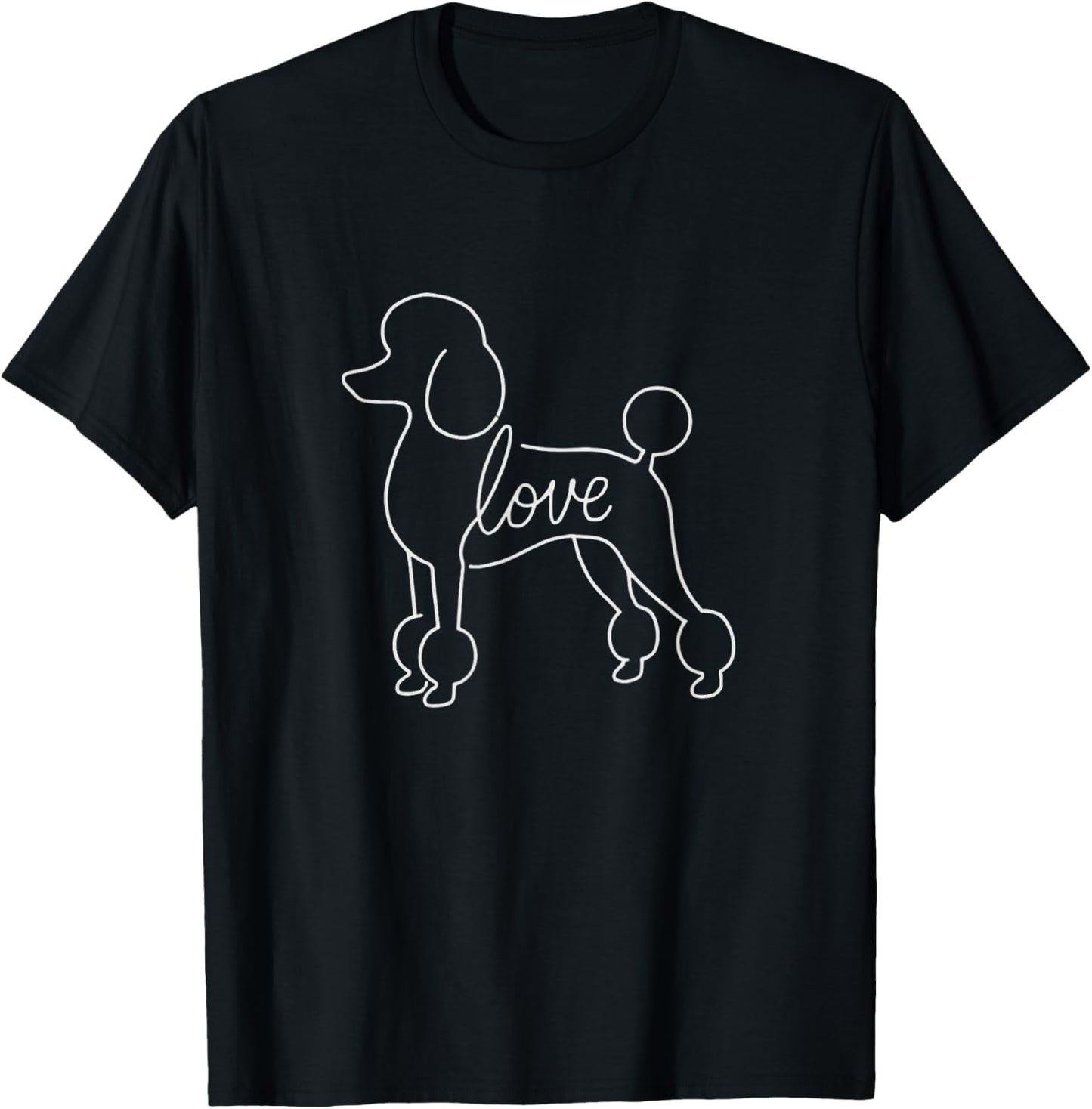 Poodle Love Line Art Minimalist Elegant Dog Design Toy Dog T-Shirt