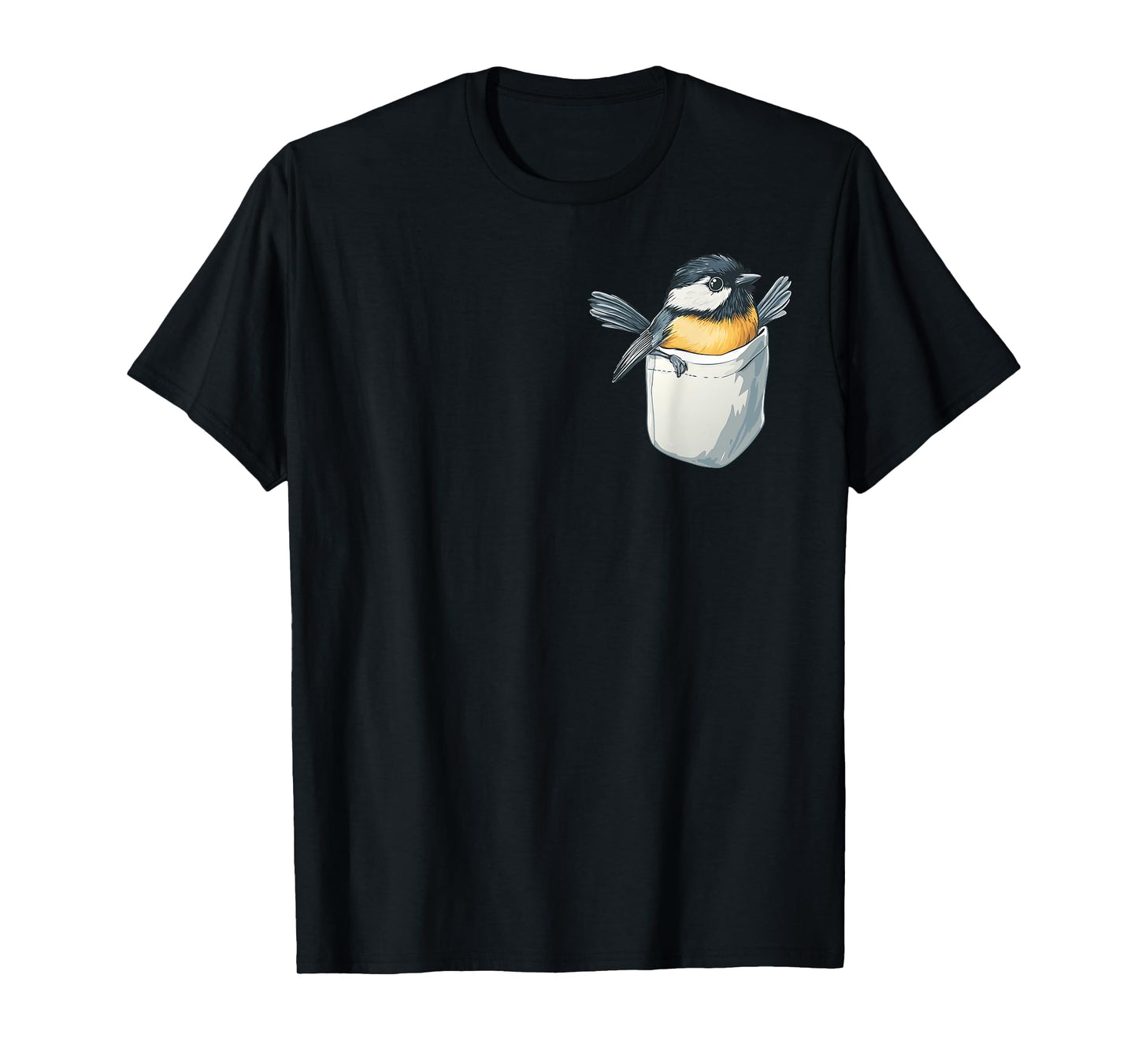 Chickadee Pocket Cute Bird In Shirt-Pocket Chickadee T-Shirt