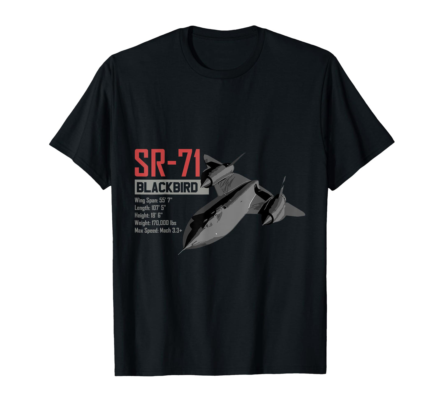 American Reconnaissance Aircraft SR71 Blackbird T-Shirt