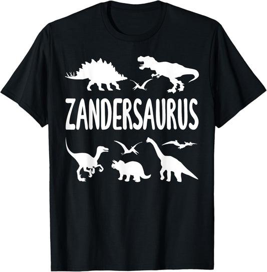 Dinosaur T Rex Dino Zander Zandersaurus Boys Name T-Shirt