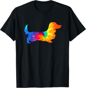 Dachshund Doxie Long Haired Tie Dye Dog Mom Dad Lover Cute T-Shirt