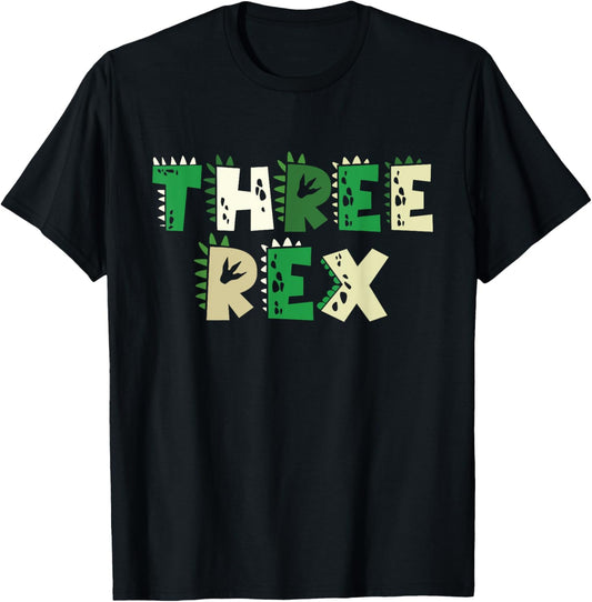 Three Rex Birthday Shirt, 3rd Birthday Boy Girl Dinosaur T-Shirt