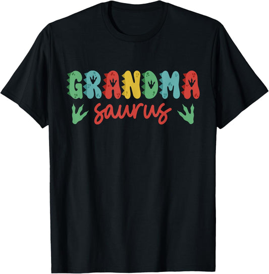 Grandma Saurus Rex Dinosaur Birthday Family Matching Crew T-Shirt