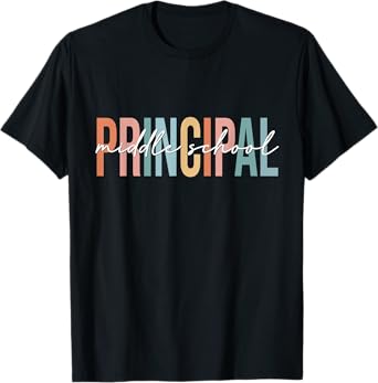 Boho Retro Vintage Middle School Principal Back To School T-Shirt
