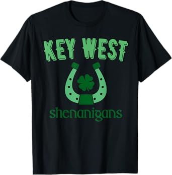 Key West Shenanigans, St Patrick's Day Horseshoe Clover T-Shirt