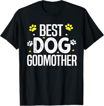 Dog Lover Holiday Christmas Best Dog Godmother Gift Tee T-Shirt for Men Women Kids