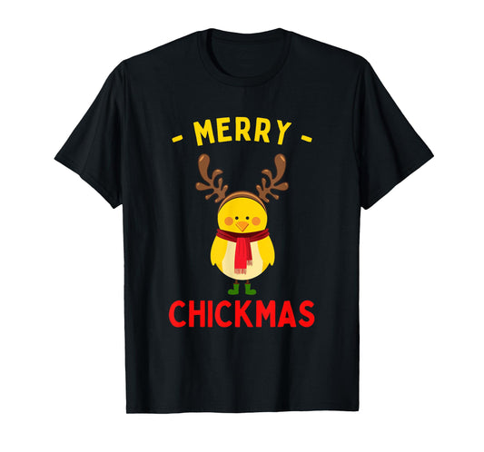 Merry Chickmas Cute Baby Chick Christmas Farm Animal Xmas T-Shirt
