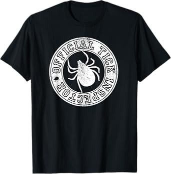 Funny Tick Inspector for Dog Lovers and Hikers Men Women Kids T-Shirt