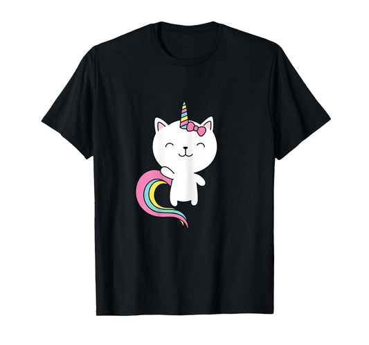 Caticorn T-Shirt Cute Cat Unicorn Horn Rainbow Pastel Colors T-Shirt
