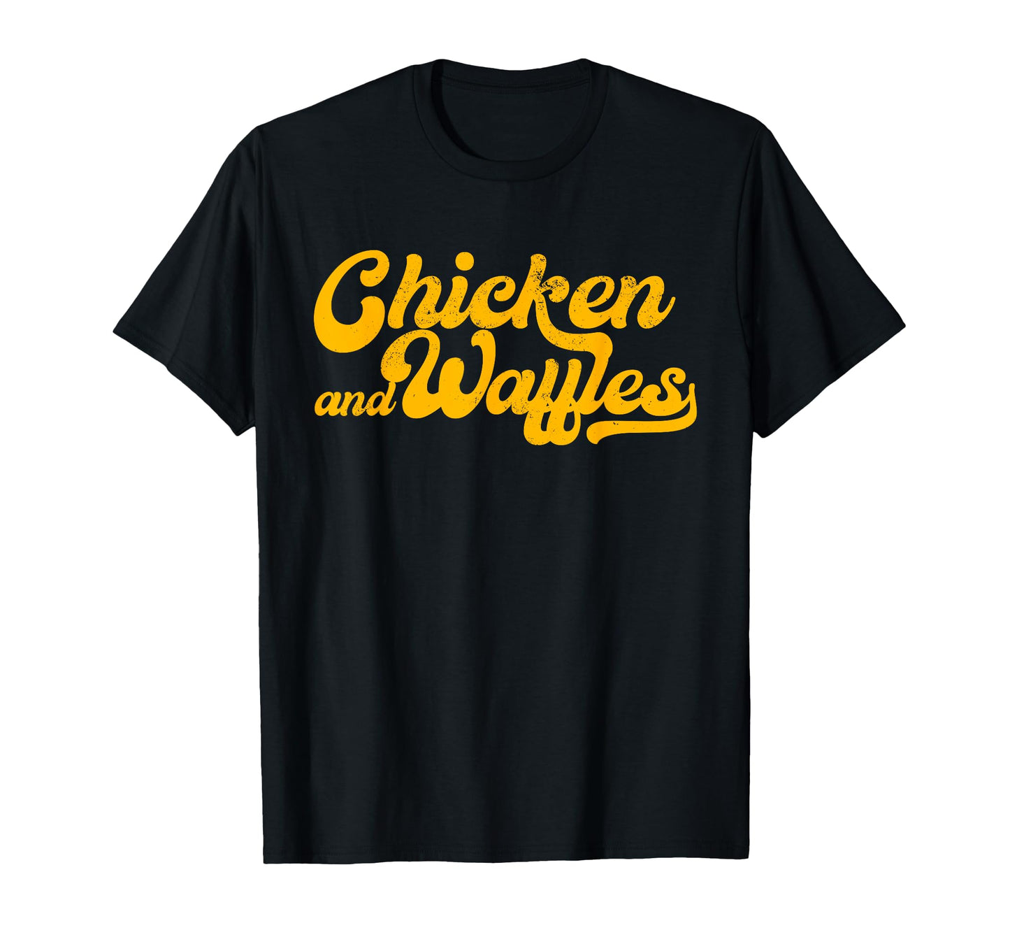 Chicken & Waffles, Funny Retro Baseball Style Foodie T-Shirt