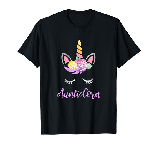 Aunticorn Unicorn Aunt of the Birthday Girl Unicorn T-Shirt