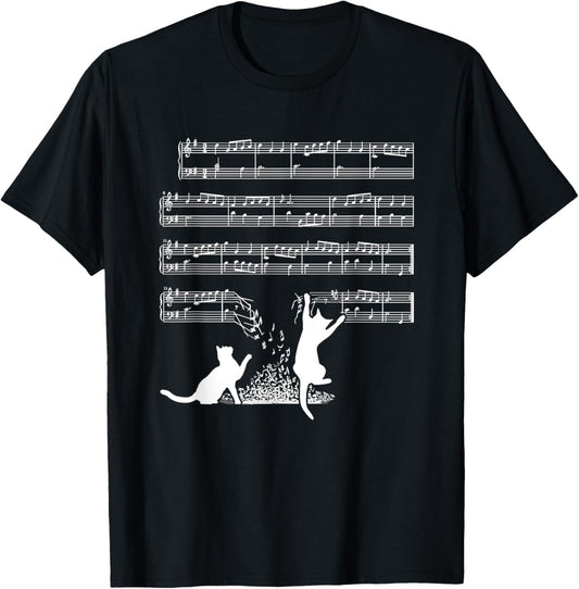 Musician Shirt, Cats And Sheet Music T-Shirt
