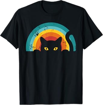 Vintage Style Cat Retro Distressed Cat T-Shirt
