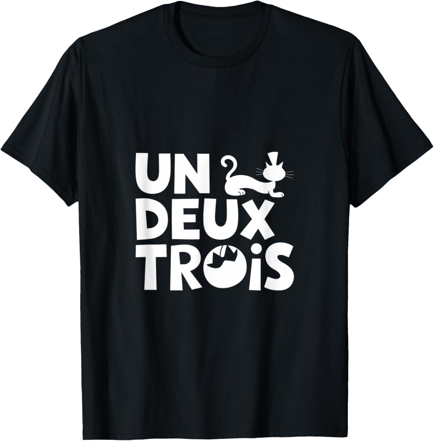 Un Deux Trois Cat Shirt Funny French Teacher design T-Shirt