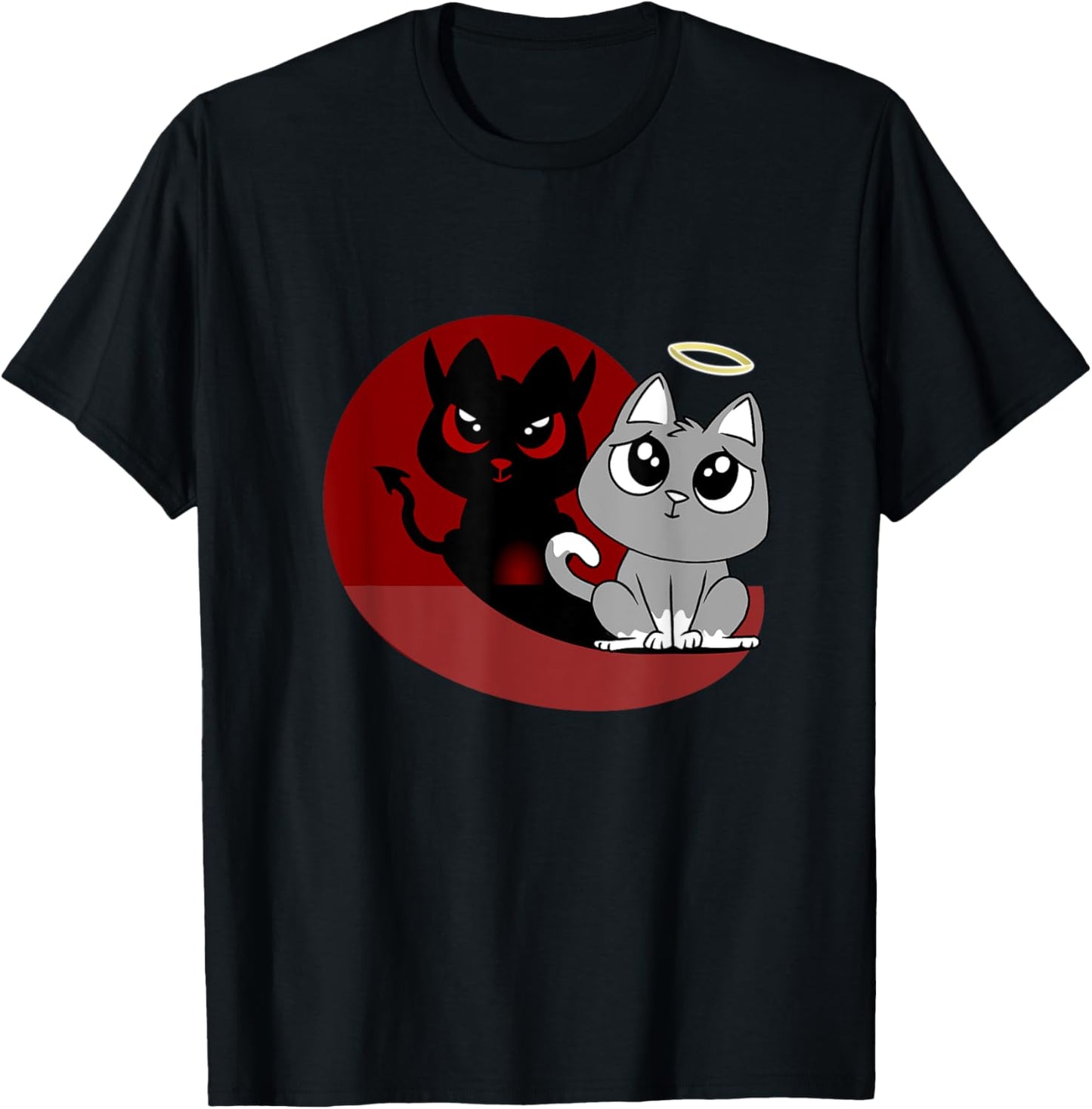 Funny Grey Cat Devil Angel Bad Cat Evil Shadow Diabolic Plan T-Shirt