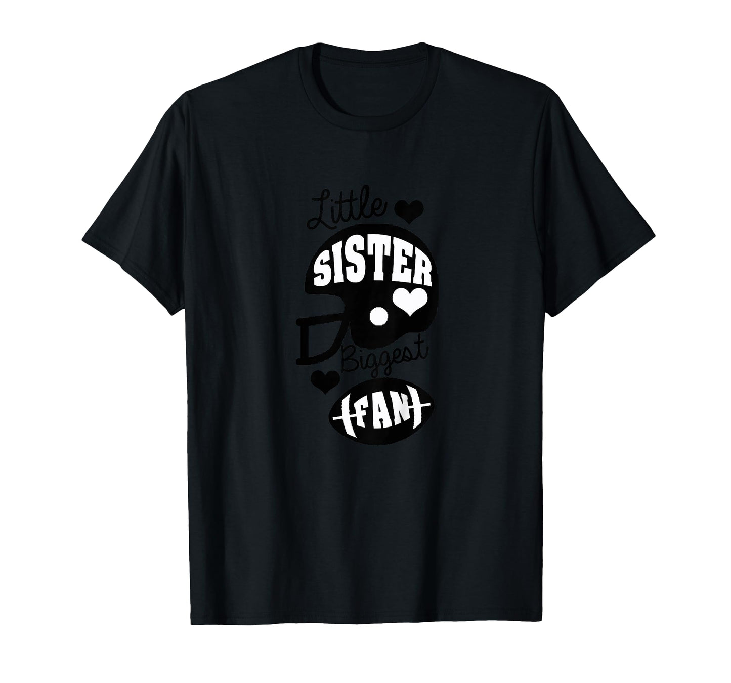 Little Sister Football Shirt Biggest Fan Football Shirt T-Shirt