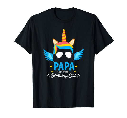 Papa of The Birthday for Girl Father Unicorn First Birthday T-Shirt
