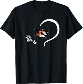 Newton Falls Tigers Logo Half Heart Slogan HS T-Shirt