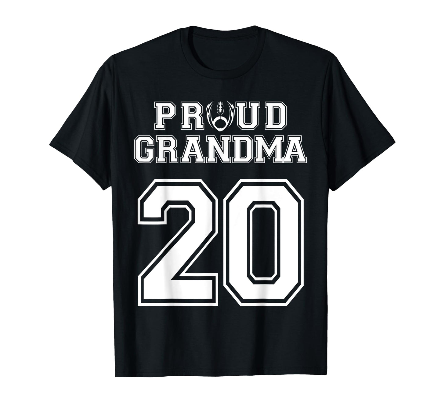 Custom Proud Football Grandma Number 20 Personalized Women T-Shirt