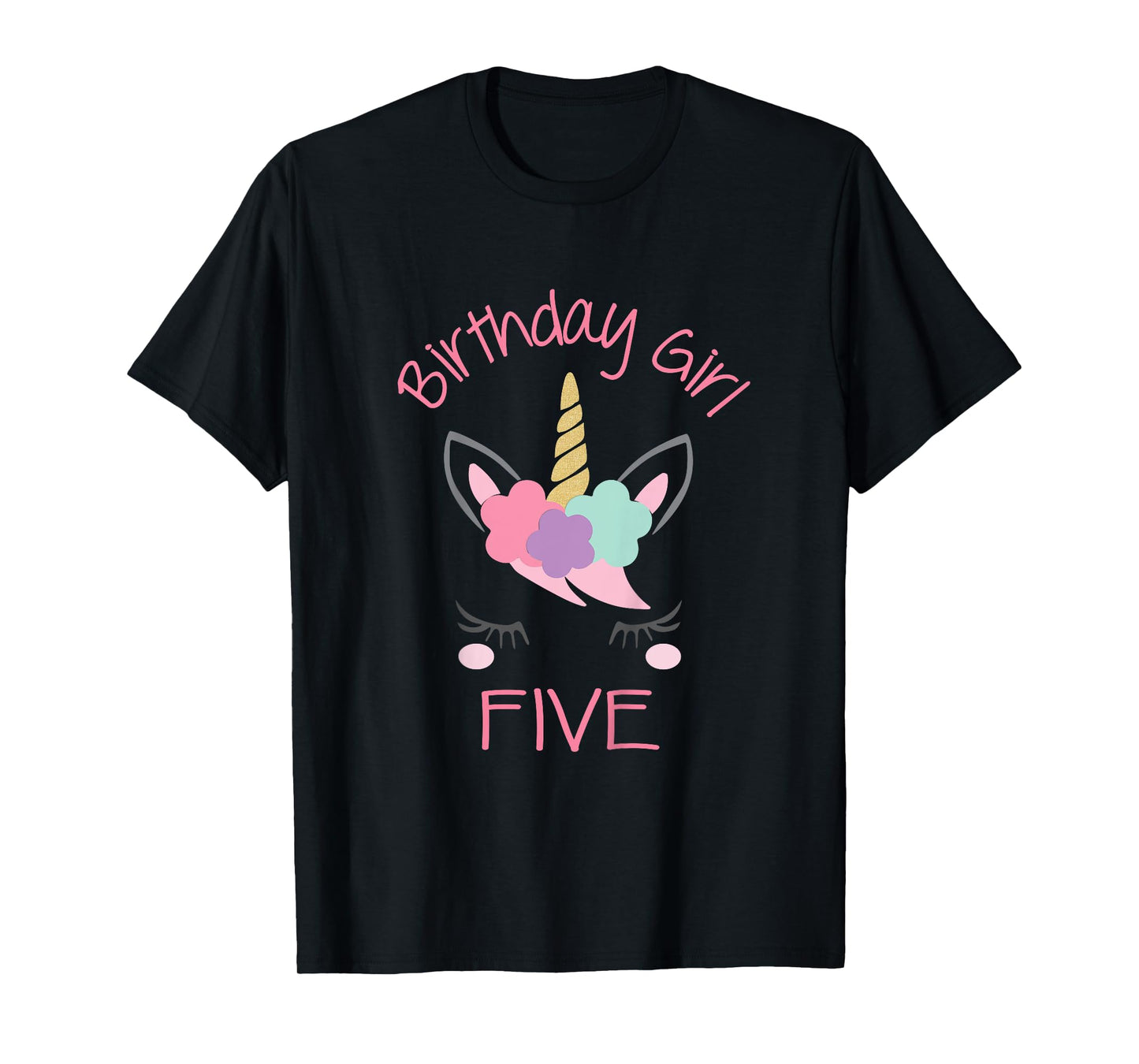 5th Birthday Unicorn Outfit, 5th Birthday Girl Shirt T-Shirt