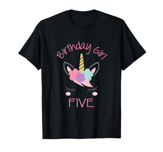 5th Birthday Unicorn Outfit, 5th Birthday Girl Shirt T-Shirt