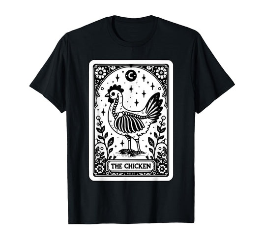 The Chicken Tarot Card Chicken Skeleton Gothic Witchy Vibes T-Shirt
