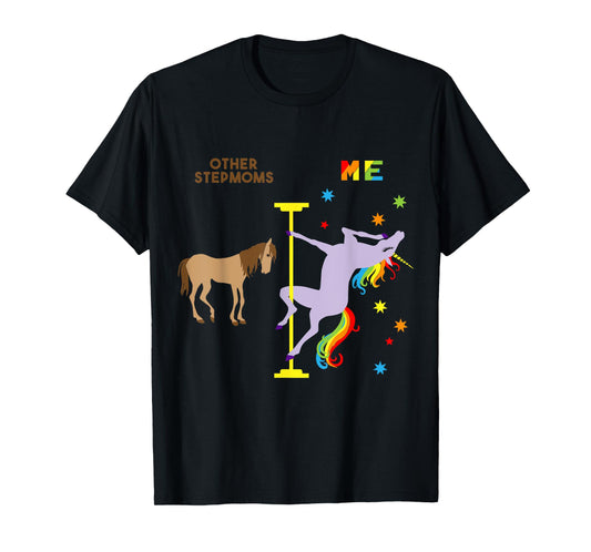 Unicorn Stepmom Shirt Funny Rainbow Gifts for Step Moms Tee T-Shirt
