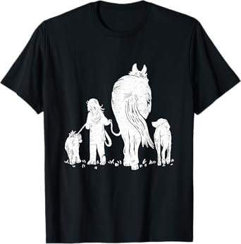 Girl with Horse and Dog T-Shirt