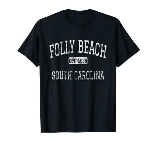 Folly Beach South Carolina SC Vintage Men Women Kids T-Shirt