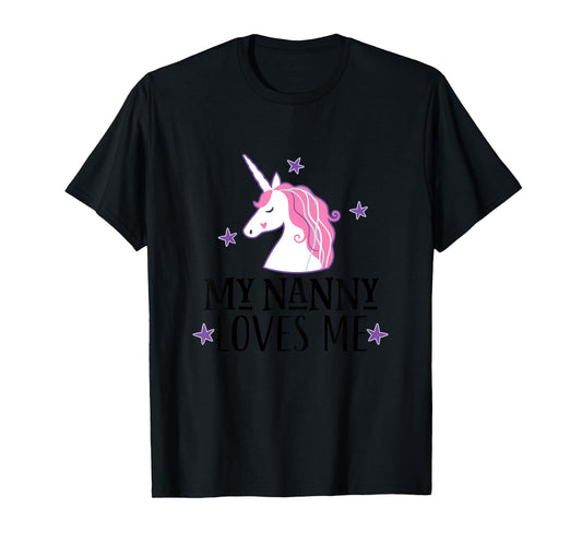 My Nanny Loves Me Unicorn Granddaughter T-Shirt