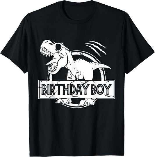 Kids Birthday Boy Dino T Rex Dinosaur Boys Matching Family T-Shirt