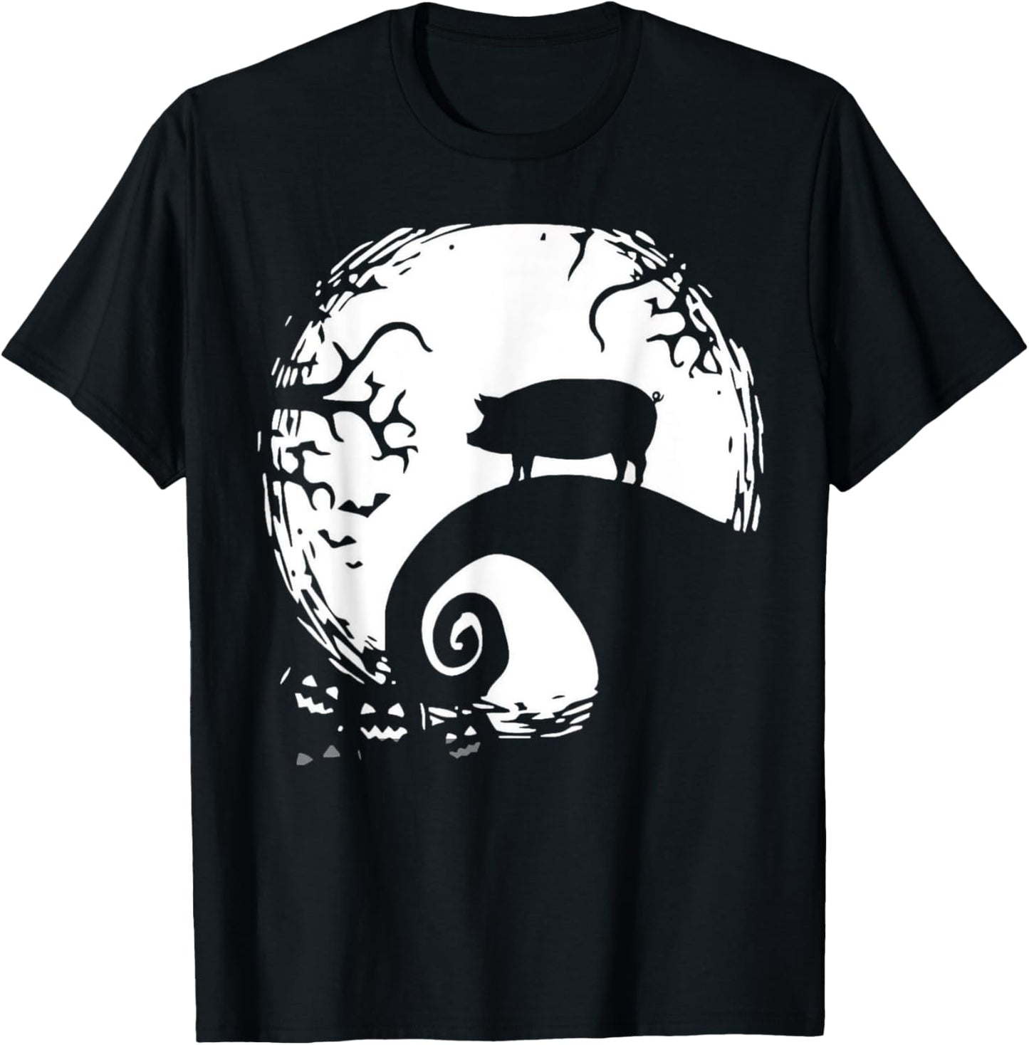 Pig And Moon Halloween T-Shirt