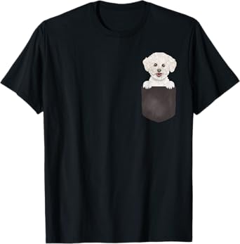 Dog In Pocket Funny Dog Lover Bichons Frise T-Shirt