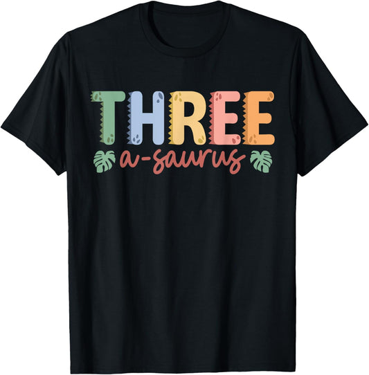 3 Years Old Three Saurus Dinosaur Family 3rd Birthday T-Shirt