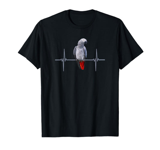 African Gray Heartbeat Shirt. Love African Grays tee. T-Shirt