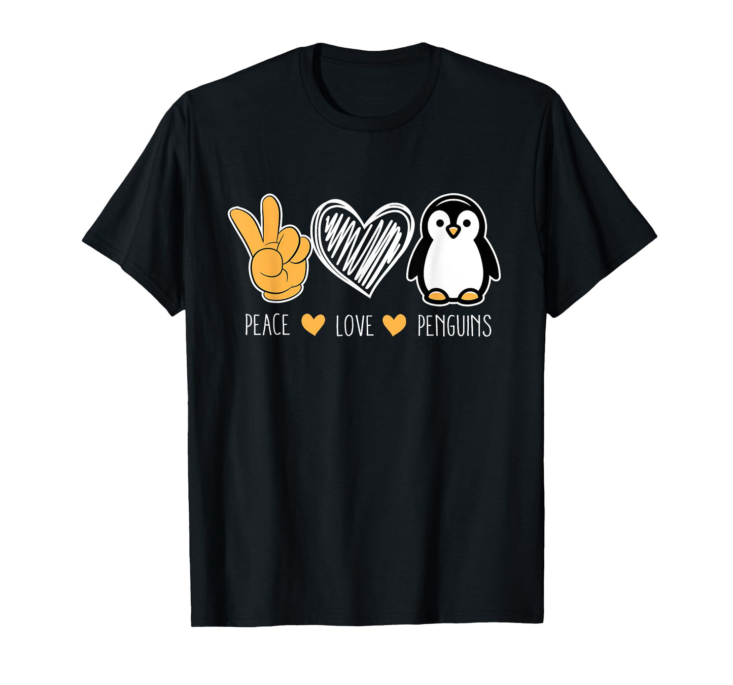 Penguin Cartoon Lovers Animals Outfit Peace Love Penguins T-Shirt