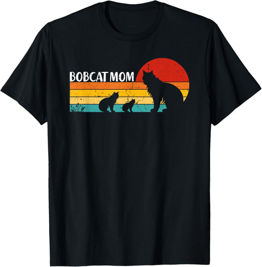 Bobcat Mom Mother's Day Animal Lover Retro Vintage T-Shirt