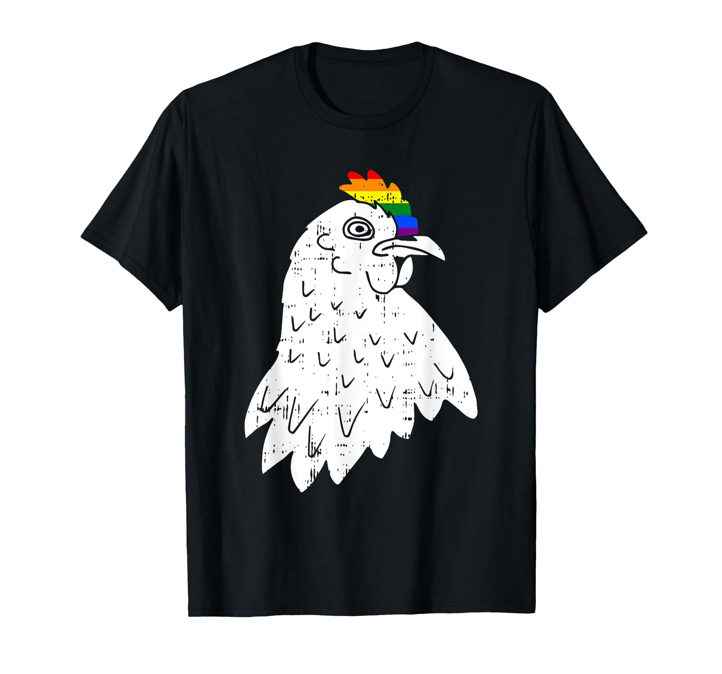 Rainbow Chicken Gay Pride LGBT-Q Ally Funny Hen Animal T-Shirt