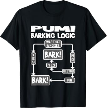 Dog Barking Logic, funny dog gift idea, Funny Pumi T-Shirt for Men Women Girls Kids