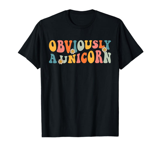 Obviously A Unicorn Retro Groovy Unicorn Squad Security T-Shirt