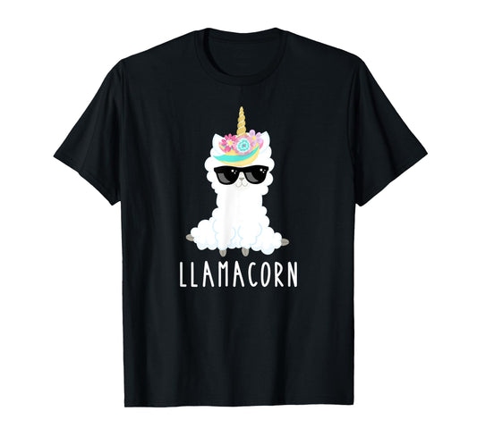Llamacorn Shirt Girls Tshirt Llama Unicorn Funny Kids Gift T-Shirt