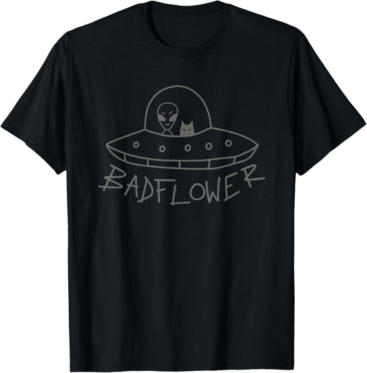 Badflower Alien Cat Funny For Men Women T-Shirt