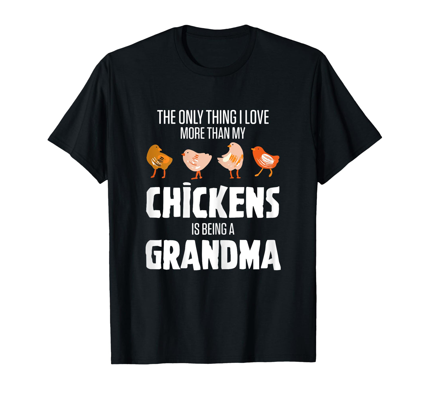 Chicken Breeder Outfits For Women Black Chicken Grandma Modern Letter Print T-Shirt X-Small Female
