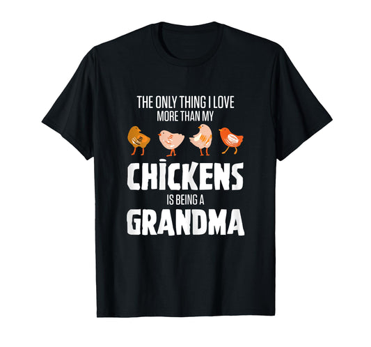 Chicken Breeder Outfits For Women Black Chicken Grandma Modern Letter Print T-Shirt X-Small Female