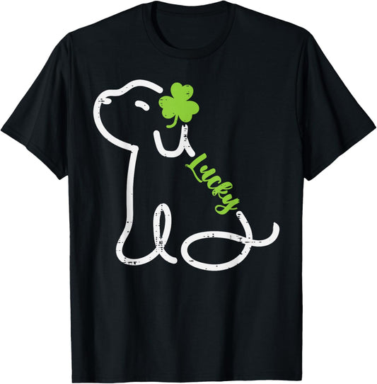 St Patricks Day Lucky Dog Saint Pattys Puppy Kids Women Men T-Shirt