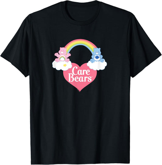 Care Bears Logo with Cheer Bear and Grumpy Bear Cartoon T-Shirt
