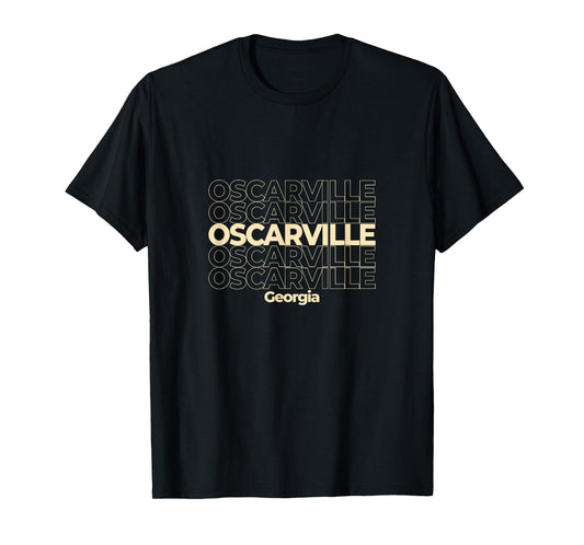 Vintage Oscarville, Georgia Repeating Text T-Shirt