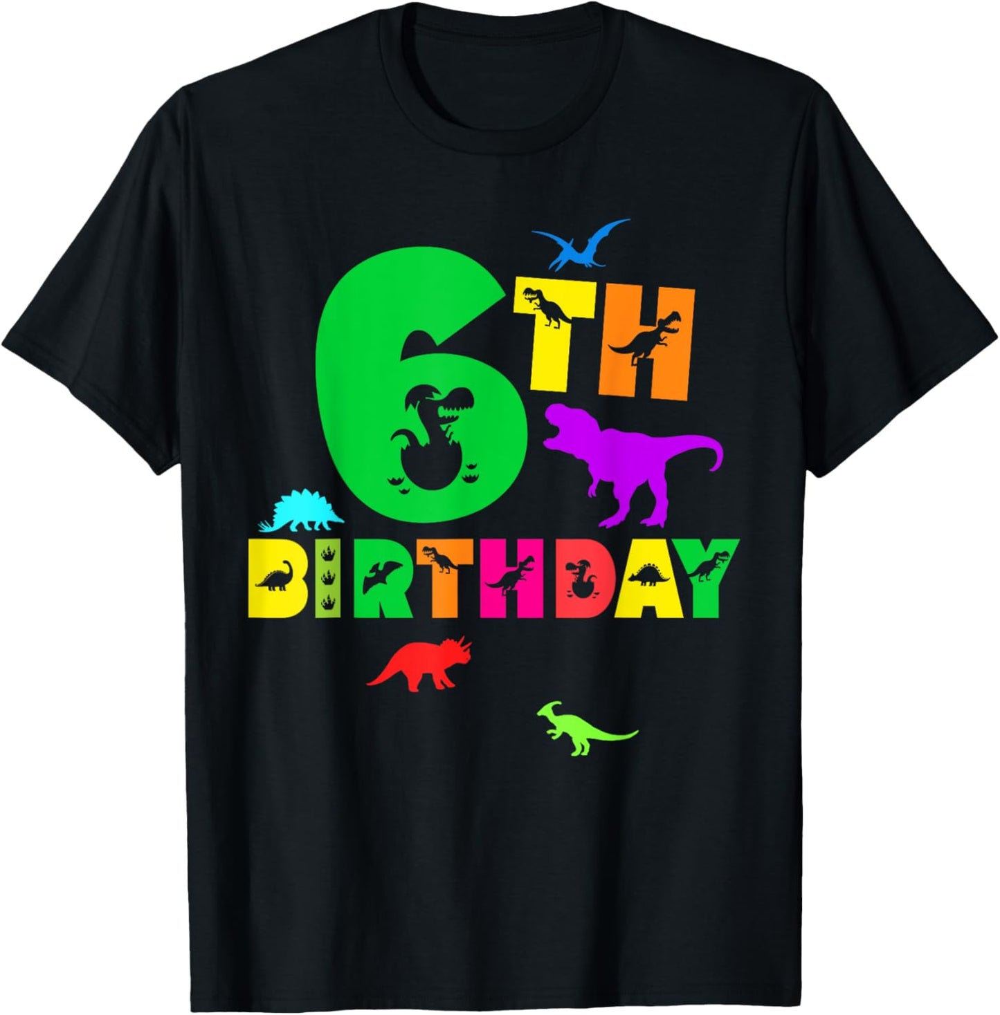 Dinosaur 6th Birthday Dino I'm 6 Birthday T-Shirt