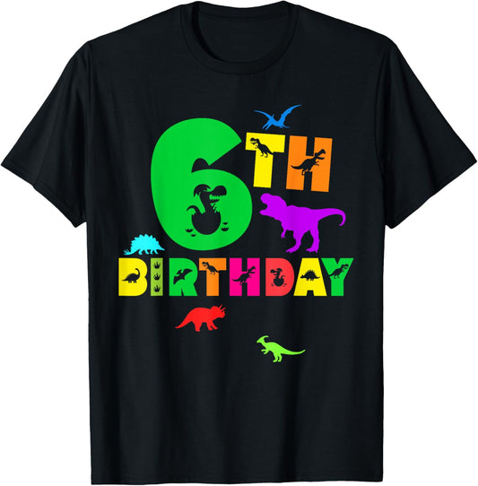 Dinosaur 6th Birthday Dino I'm 6 Birthday T-Shirt