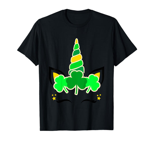 Kids Girls St Patricks Day Unicorn Toddler Shamrock Baby Clover T-Shirt